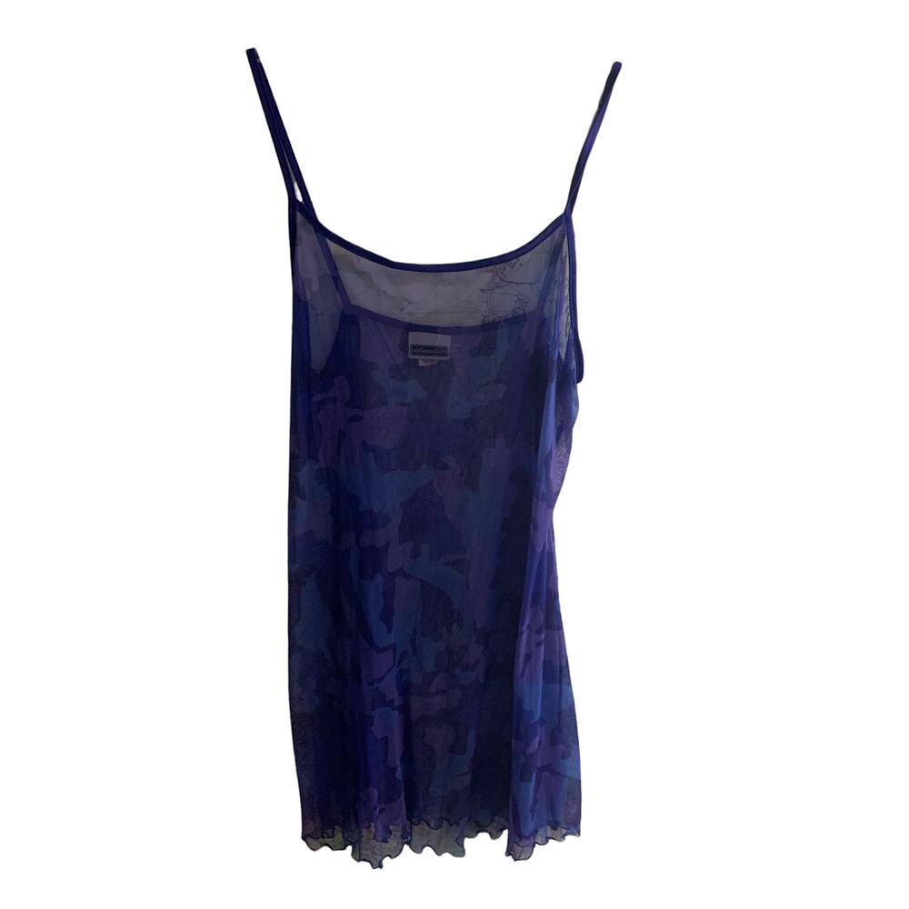 Xhilaration Y2K See Thru Sheer Blue Camouflage Nightie baby doll Slip X-Large